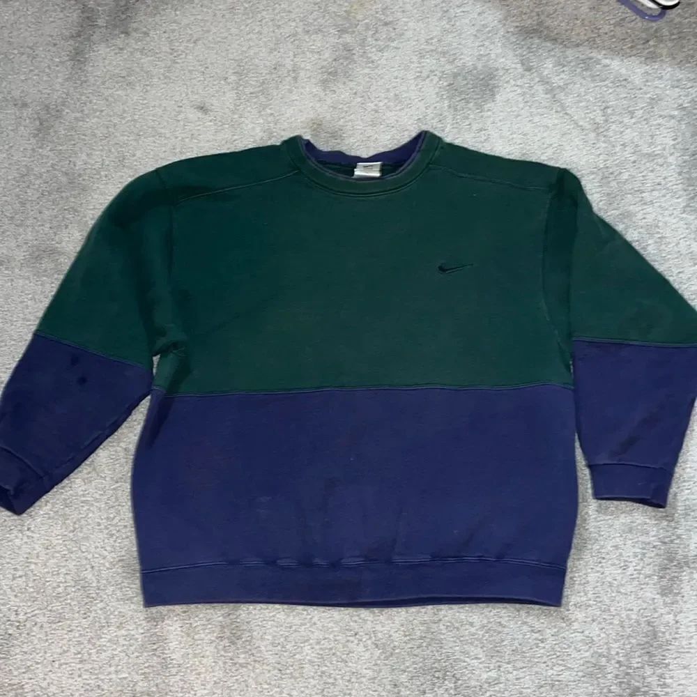 Nike Vintage Made In USA Thick Fleece 2 Tone Retro Oversized Sweatshirt L